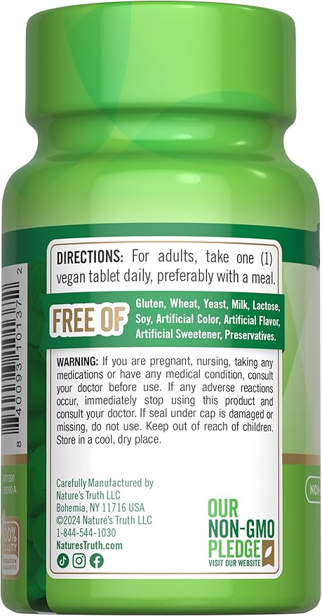 Nature's Truth Vitamin B12 1000 mcg Tablets | 100 Count | Vegan, Non-GMO & Gluten Free Supplement