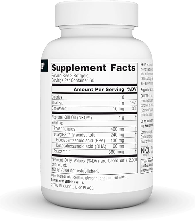 Source Naturals NKO Neptune Krill Oi, Supports Heart Health and Cell Membrane Integrity*, 500mg - 120 Softgels