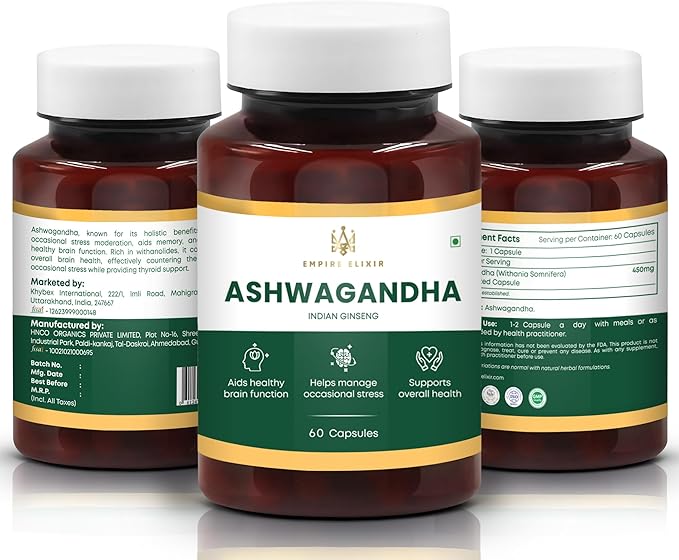 Ashwagandha Capsules for Help in Energy Support, Immune Support, Non-GMO-for Men/Women | 450mg | 60 Capsules