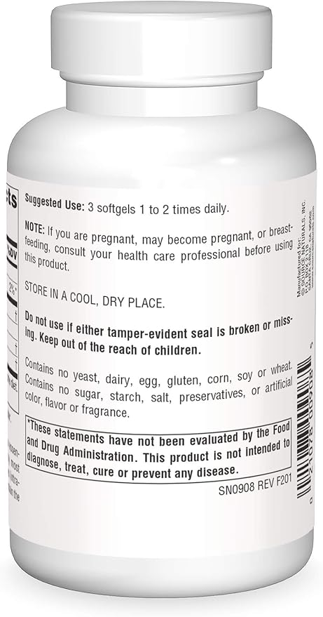Source Naturals Evening Primrose Oil - Hexane-Free - 500mg - GLA Yield: 50 mg - Cold-Pressed - 180 Softgels