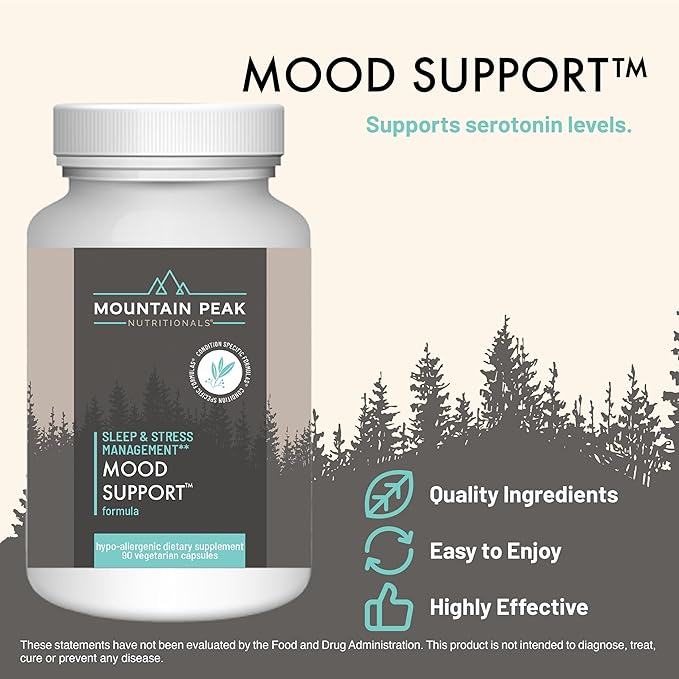 Mountain Peak Nutritionals Sleep & Mood Support Combo Pack – 5-HTP, Amino Acids, Melatonin, Magnesium & Serotonin Boosting Ingredients – Hypoallergenic Supplements for Relaxation & Well-Being