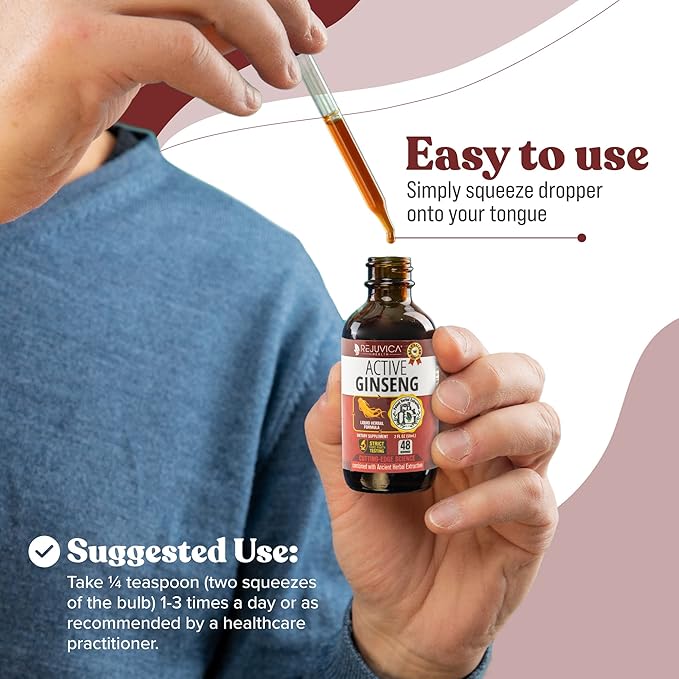 Rejuvica Health Active Rhodiola + Active Ginseng- Support Energy + Stress - Liquid Delivery for Better Absorption - Rhodiola Root & Ginseng Root
