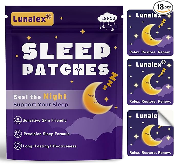 18ct Sleep Patches for Adults Extra Strength – All Natural Nighttime Comfort with Melatonin & Magnesium, Quick-Acting & Long-Lasting