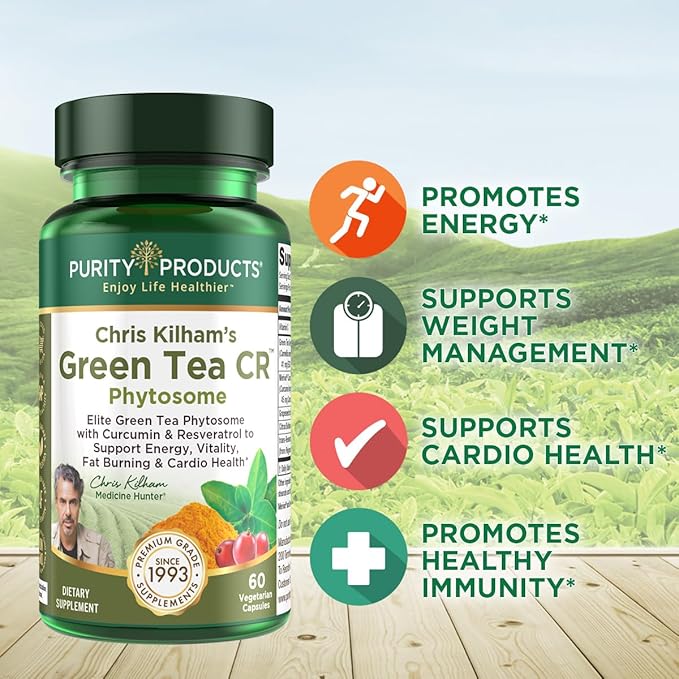 Purity Products Green Tea CR w/Phytosome Technology for Boosted Bioavailability from Chris Kilham 60 Capsules