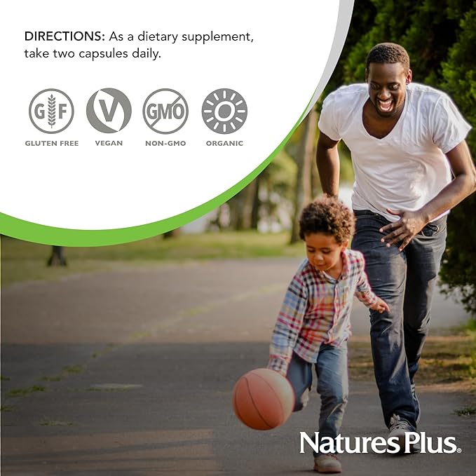 Natures Plus Source of Life Garden Vitamin C - 60 Vegan Capsules, Pack of 2 - Immune System Support - Certified Organic, Non-GMO, Gluten Free - 60 Total Servings