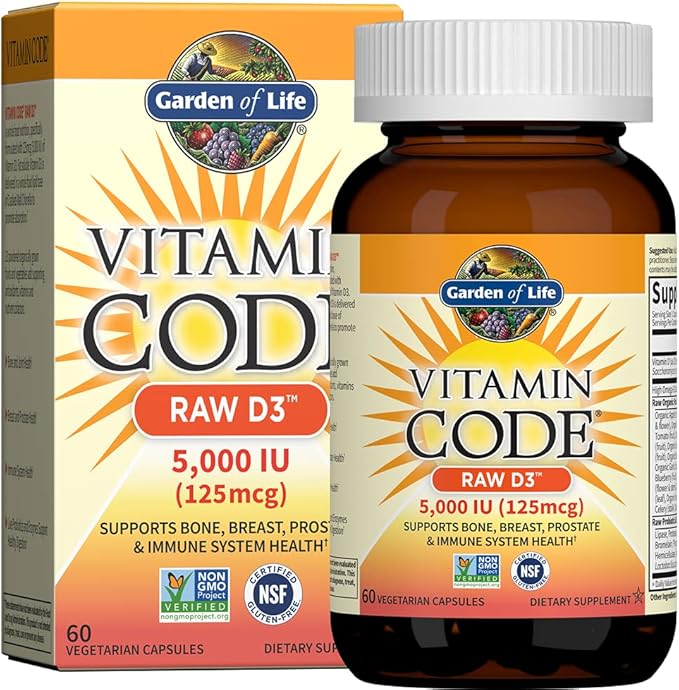 Garden of Life Turmeric Inflammatory Response & Vitamin D3 Raw Whole Food Supplements, 60 Tablets & 60 Capsules