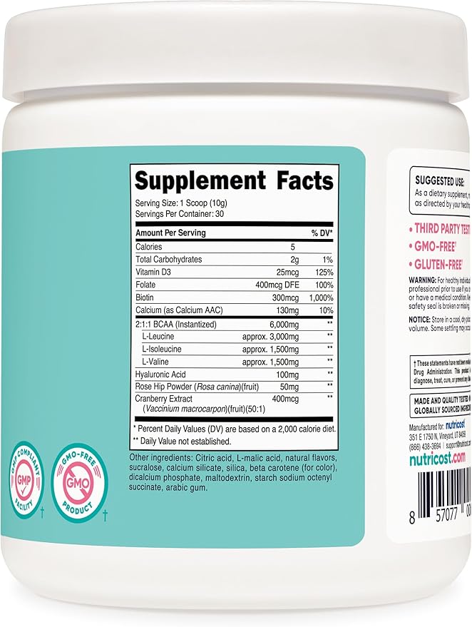 Nutricost BCAA for Women (Peach Mango, 30 Servings) - Formulated Specifically for Women - Non-GMO and Gluten-Free