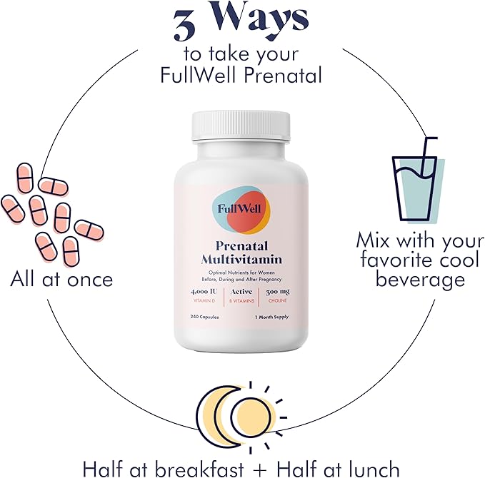 Prenatal Vitamins | Choline, folate, Vitamin D for fetal Growth, Brain Development | 26+ Vital Nutrients | Dietitian-Formulated, OBGYN Recommended, Non-GMO, 3rd Party Tested, 30 Servings