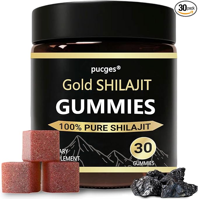 Shilajit Gummies for Men,Pure Shilajit Gummies for Men, Pure Himalayan Organic Shilajit Gummies for Men Supplement 30ct, Cane Sugar Free, Sweetened by Organic Manuka Honey 340mg