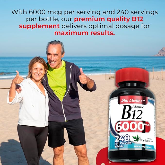 FITO MEDIC'S Lab | Vitamin b12 | 6000 mcg | 240 Servings | b12 sublingual | b12 | b12 Vitamins | Ultra high Absorption, s.