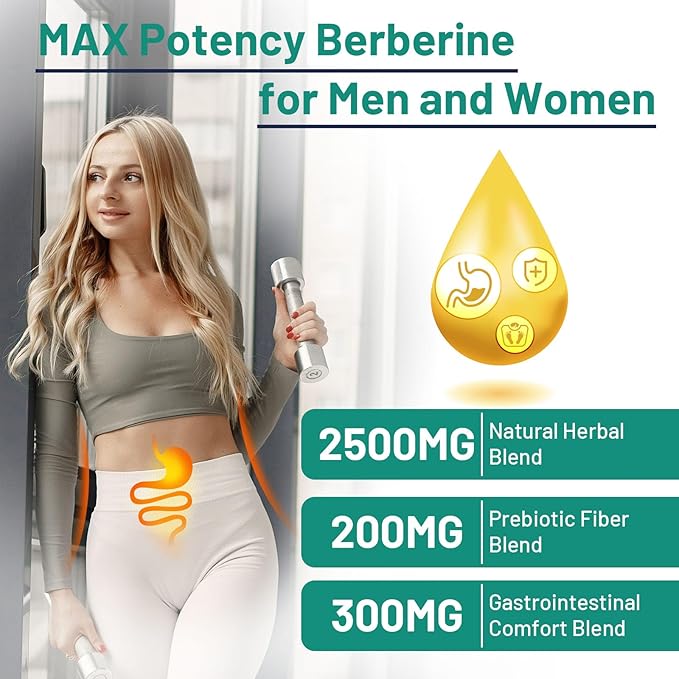 Berberine HCL Supplement with Ceylon Cinnamon - Highly Absorbable Liposomal Berberine Liquid Drops 3000mg- 12 in 1 Natural Ingredients - AMPK Activator - 2 Fl Oz