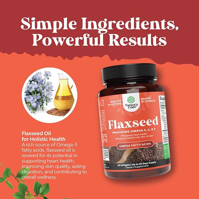 Bundle of Natural Hemp Seed Oil Capsules and Omega Flaxseed Oil 1000mg Softgels - with Essential Fatty Acids for Joint Support - Natural Omega 3 6 9 Supplement for Hair Skin and Nails