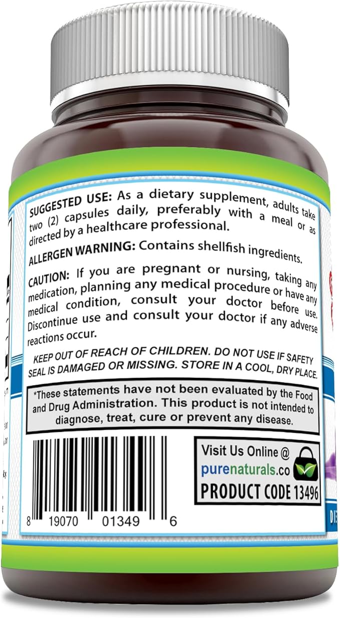 Pure Naturals Glucosamine Chondroitin + MSM Supplement | 1850 Mg | 240 Capsules | Non-GMO | Gluten-Free | Made in USA