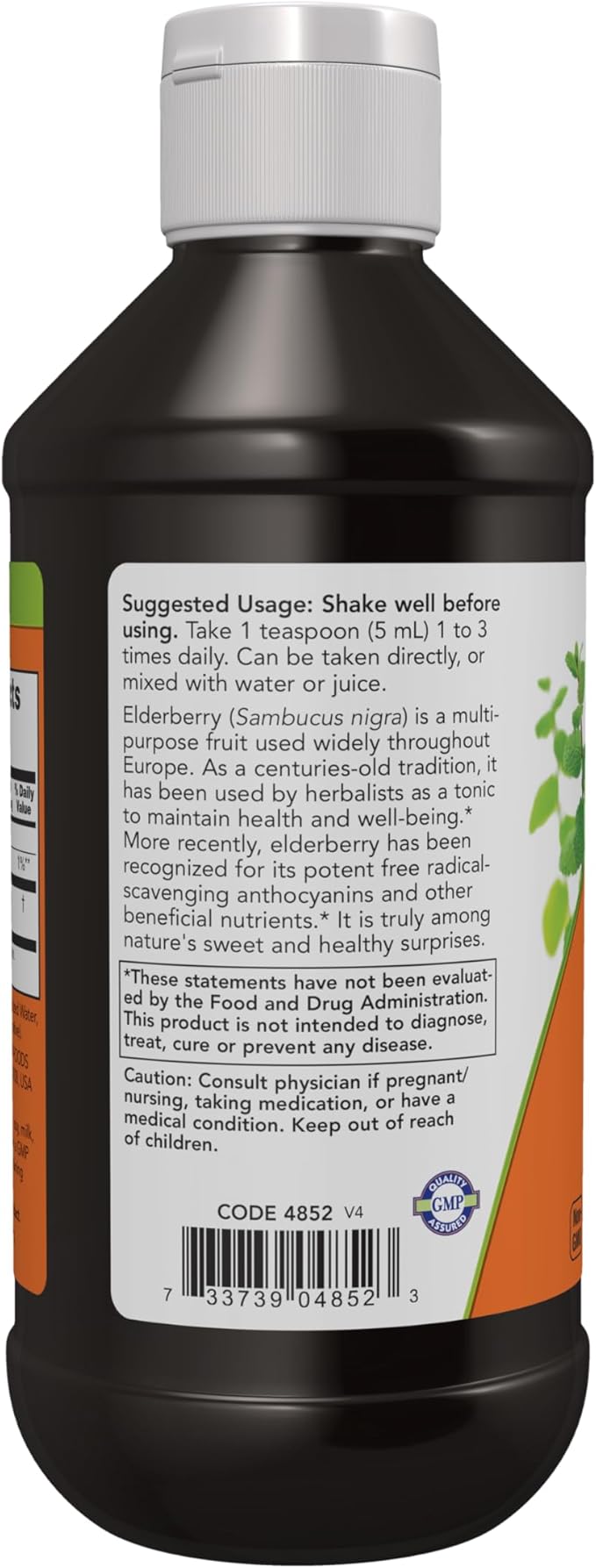 NOW Foods Supplements, Elderberry Liquid 500 mg, 10:1 Concentrate, Free Radical Scavenger*, 8-Ounce