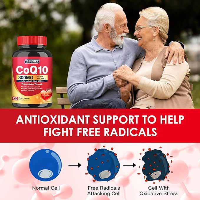 CoQ10 300mg with PQQ & Shilajit - Powerful Antioxidant for Heart & Brain Health and Energy Production - High Absorption with Bioperine Coenzyme Q10 Supplements - 120 Capsules