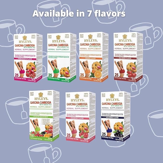 HYLEYS Tea Garcinia Cambogia Green Tea with Goji Berry Flavor - 25 Tea Bags