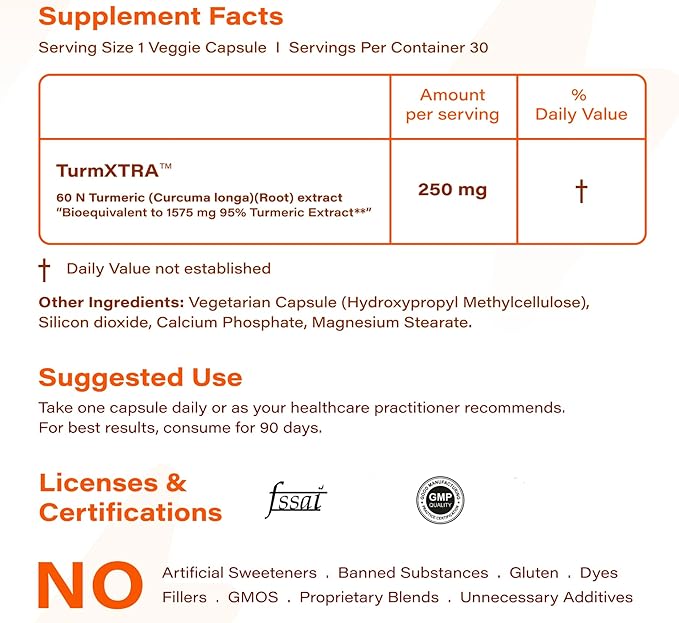 Ultra Turmeric – High Absorption – Supports Joints & Immunity – 100% Natural & Water Dispersible – 1575mg Curcumin Equivalent – 30 Capsules