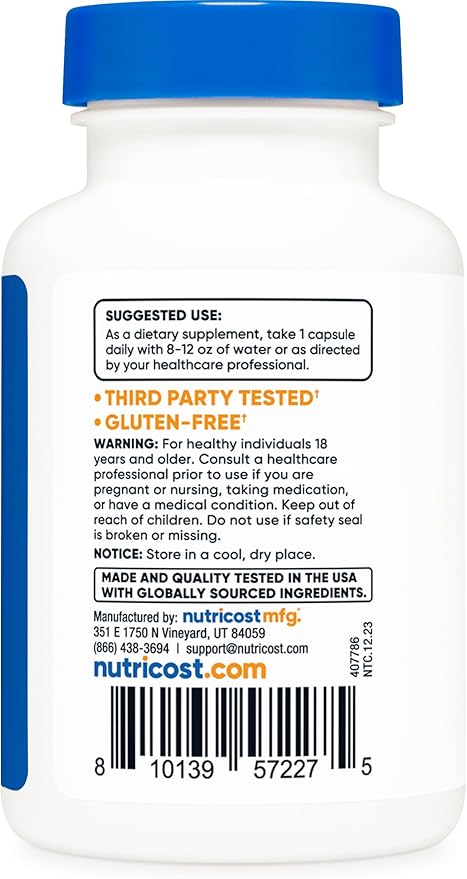 Nutricost PQQ (Pyrroloquinoline Quinone) 20mg, 60 Capsules - Vegetarian Capsules, Non-GMO, Gluten Free