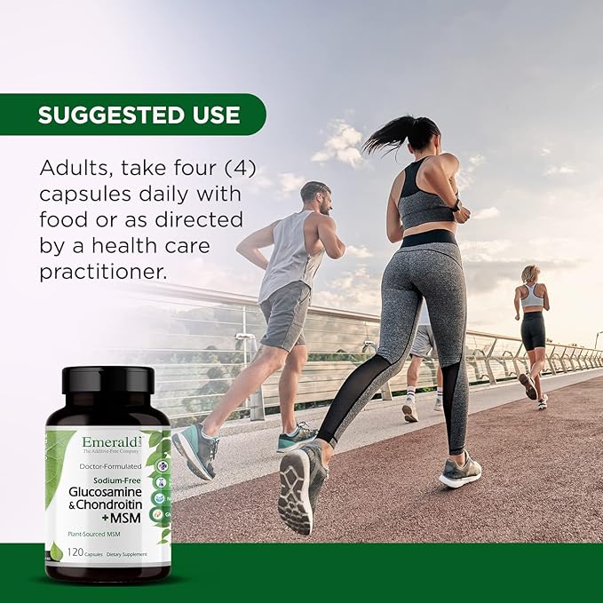 Emerald Labs Glucosamine & Chondroitin with MSM - Bone Health & Joint Health Supplement - Gluten-Free - 120 Capsules (30-Day Supply)