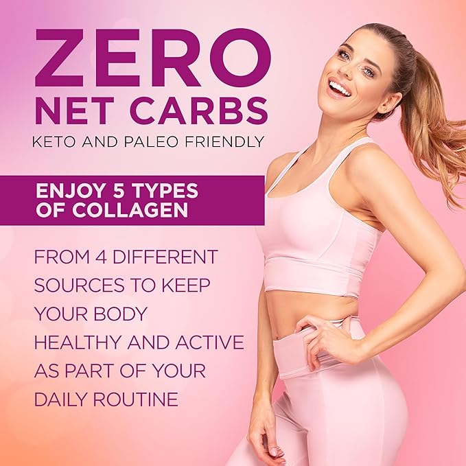5 Type Multi Collagen Complex - Pure Hydrolyzed Collagen Protein Peptides Types I-II-III-V-X Anti-Aging Collagen Supplements for Skin, Hair Growth, Nails, Joints, for Women and Men - 180 Capsules