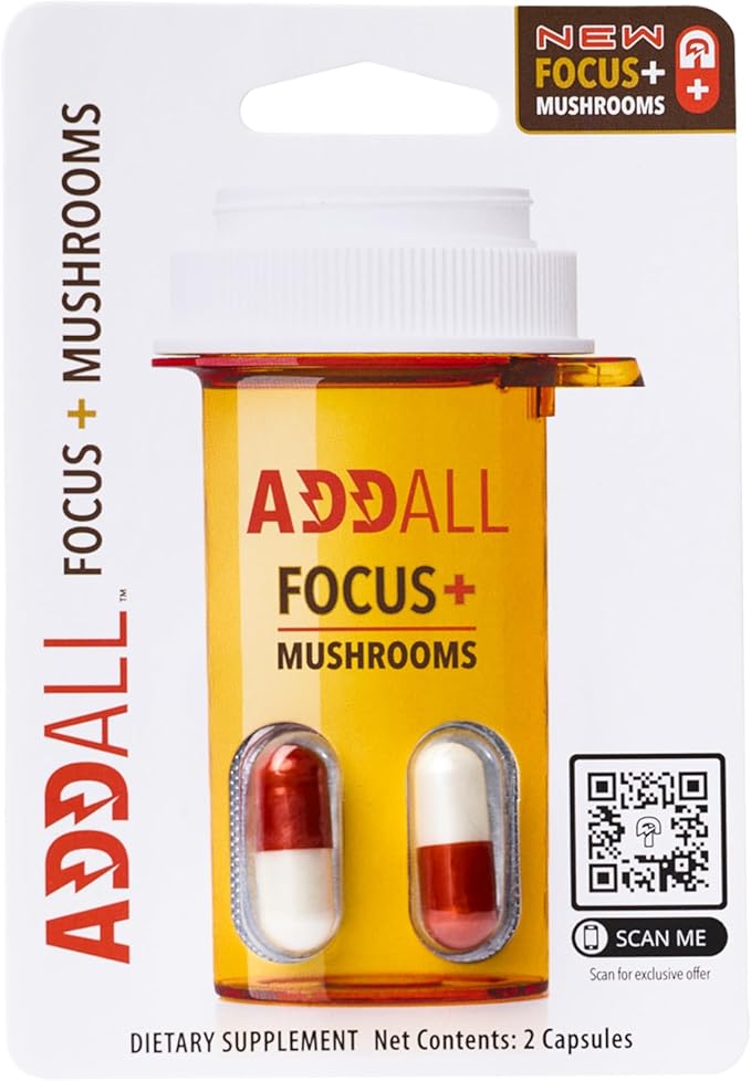 Focus + Mushrooms Memory Supplement (3 Pack) #1 Effective Alternative Brain Supplement Substitute Pills Nootropic & Energy | No Crash | Science Backed Formula | USA Made