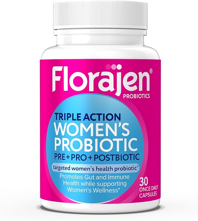 Florajen Complete Probiotic, Prebiotic, & Postbiotic, Women & Men's Daily Immune Support & Digestive Supplement for Constipation and Bloating Relief, 30 Capsules
