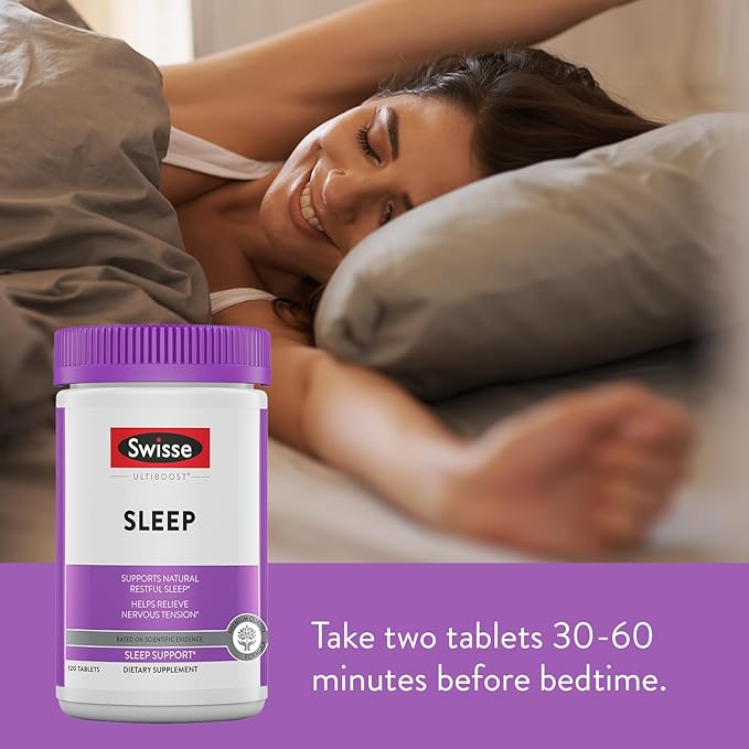 Swisse Sleep Valerian Root Capsules | Valerian Root Extract + Magnesium + Licorice + Hops | Melatonin Free Herbal Sleep Supplement | Helps Relieve Nervous Tension | 120 Tablets