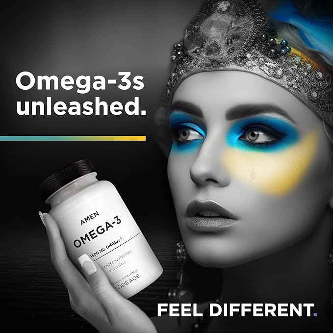 Amen Omega-3 Supplement - 1500mg High-Potency Daily Omega 3 - EPA and DHA Fatty Acids Fish Oil - 45-Day Supply - Fatty Acid Supplements - Fish Oil Pills - Non-GMO - 90 Soft Gels Capsules