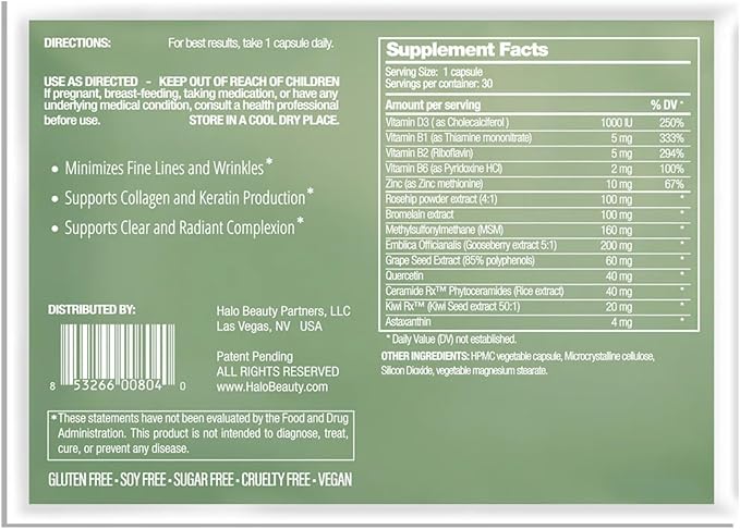 Kiwi Seed Booster Skin Supplement Starter Bundle - 60-Day Supply with Bottle & Eco-Friendly Refill - Vegan Skin Vitamin for Anti-Aging, Hydration & Collagen Support