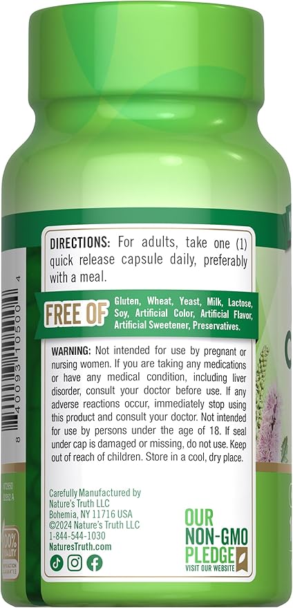 Nature's Truth Black Cohosh | 100 Capsules | Root Extract | Non-GMO & Gluten Free Supplement