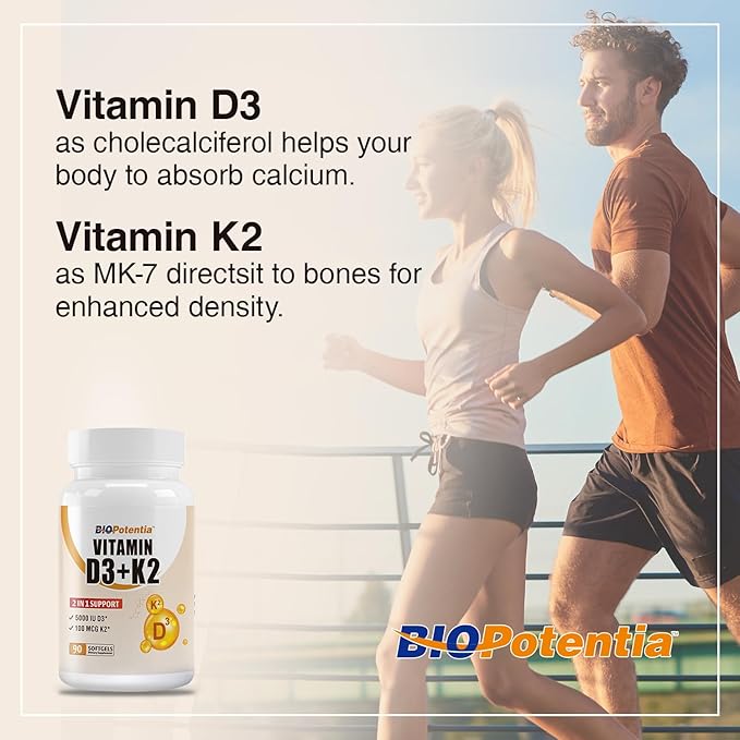 Vitamin D3 K2 with MCT Oil Supplement, Vitamin D3 5000 IU & K2 (MK7), Supports Immune, Bone & Teeth Health - Gluten Free Non-GMO - 90 Softgels