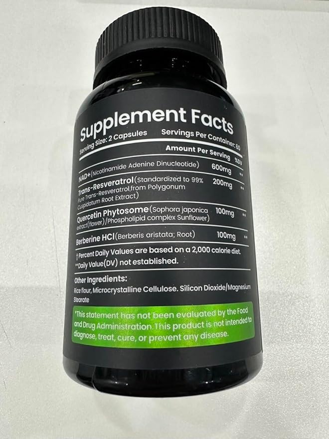 NMN Supplement Alternative - Liposomal Nicotinamide Riboside,Trans-Resveratrol,Quercetin Phytosome&Berberine- High Purity NAD - 120 Capsules for Men&Women Good Choice for Daily