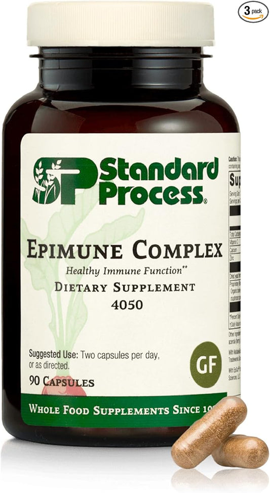 Standard Process Inc. Epimune Complex - Whole Food Respiratory Support with Maitake Mushroom Powder, Superfruit, Coriolus Versicolor, and Acerola - 90 Capsules