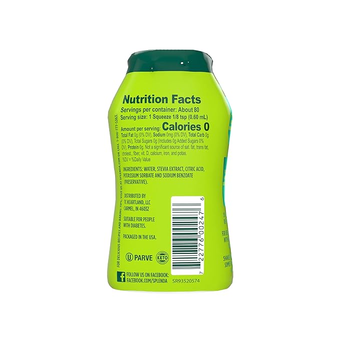 SPLENDA Stevia Liquid Zero Calorie Sweetener Drops, 1.68 Ounce Bottle (Pack of 1)