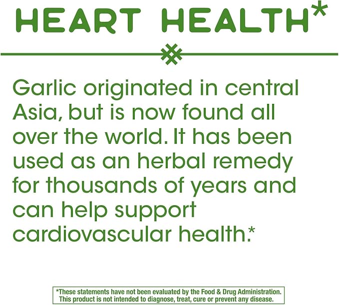 Nature's Way Garlic Bulb, Supports Heart Health*, 100 Vegan Capsules (Pack of 2)