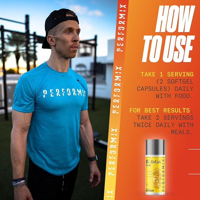 PERFORMIX - SST AbCuts - CLA 1,000 mg - Stim Free - Thermogenic - Fitness Goals - Metabolism Booster - Health & Wellness - Safflower Oil, Omega 3, Flax Seed & Vitamin E - Pre Workout - 160 Softgels