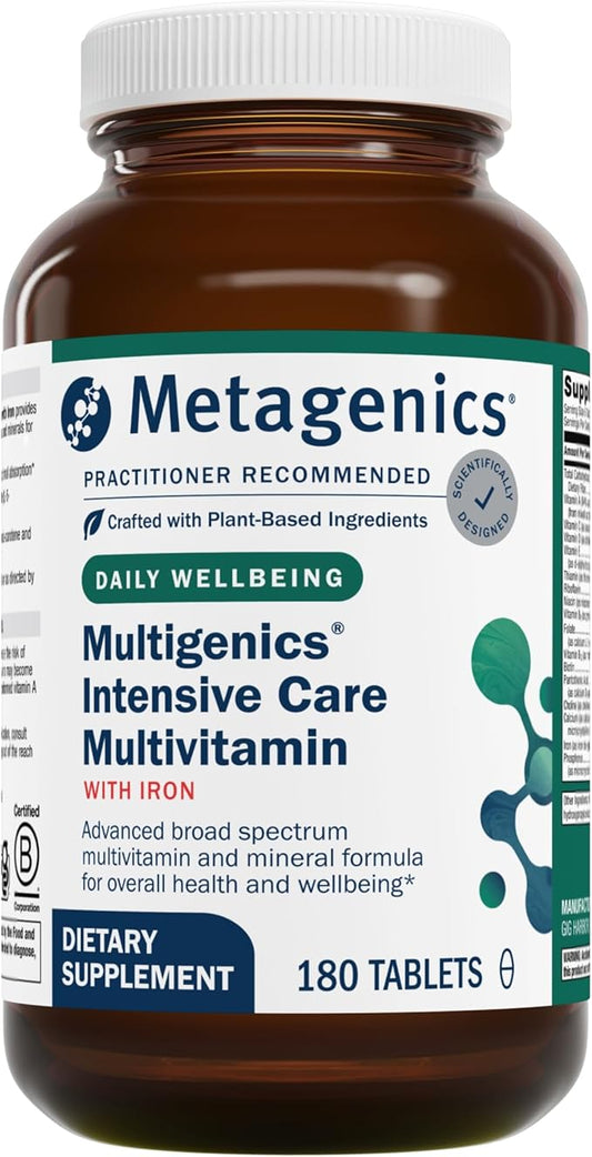 Metagenics Multigenics Intensive Care with Iron – Advanced Nutritional Support Designed for Optimal Health – 30 Servings, 180 Count (Pack of 1)