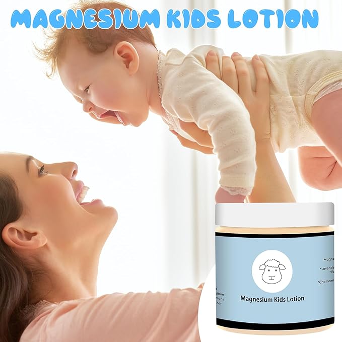 Magnesium Lotion for Kids,Magnesium Lotion for Sleep Kids,Topical Magnesium Cream to Help Calm Before Bed and During the Night,8 sheep Magnesium Cream - Kid Safe, 4 oz (2)