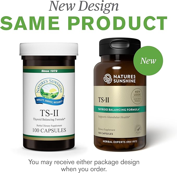 Nature's Sunshine TS II w/Hops, 100 Capsules | Supports Proper Thyroid Function and Helps Maintain Balance in the Thyroid Gland