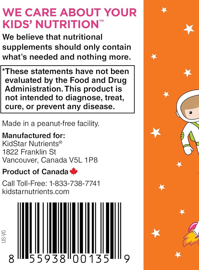 KidStar Nutrients Vitamin C Chewable Tablet, Sugar-Free, Tangerine Flavor, 250mg Magnesium Ascorbate, 60 CT