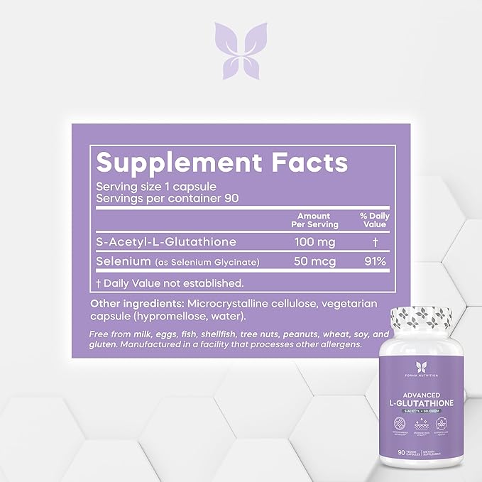 Advanced L-Glutathione Complex 100 mg S‑Acetyl‑L‑Glutathione Plus 50 mcg Selenium – Antioxidant, Detox, Liver & Immune Support – 90 Vegan Capsules, Non‑GMO, Gluten Free