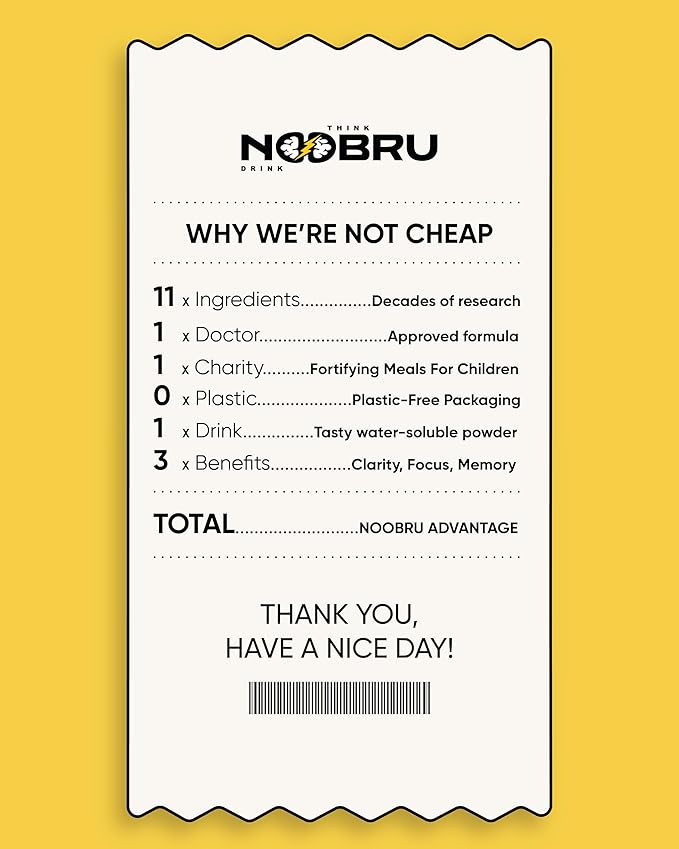 Noobru Аdvantage Nootropic - Delicious Nootropics Brain Supplement with 11 Active Ingredients - Natural Cognitive Enhancer - 20 Strawberry Lemonade Sachets - 1 Month Supply, 20 Count (Pack of 1)