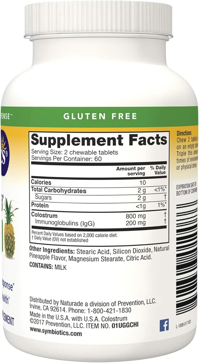 Symbiotics Immunity Support Colostrum Plus Chewables (Pineapple)