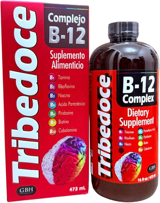 B-12 Complex Liquid Dietary Supplement - High Potency Vitamin B Complex with Thiamine, Riboflavin, Niacin, Pantothenic Acid, Pyridoxine, Biotin, and Cobalamin, 16 fl oz