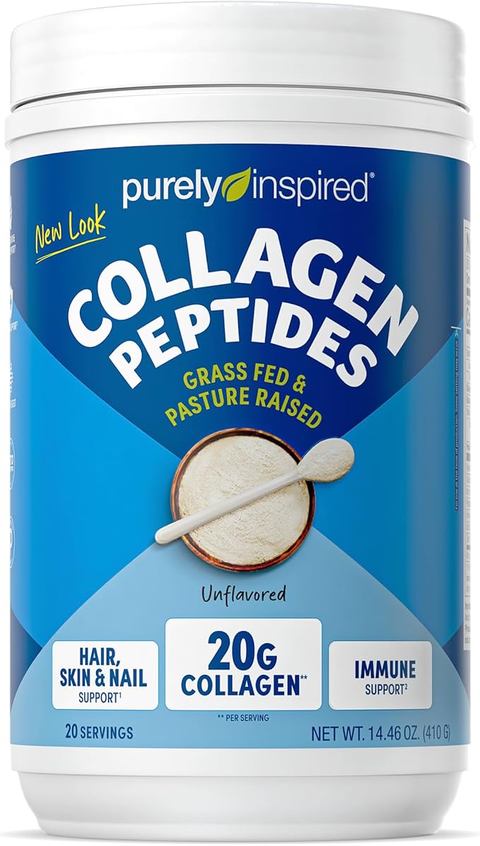 Purely Inspired Collagen Powder, Unflavored (20 Servings) - 20g Collagen Peptides Protein Powder for Women & Men - Grass-Fed & Pasture Raised - Gluten-Free, Paleo & Keto-Friendly Collagen Drink