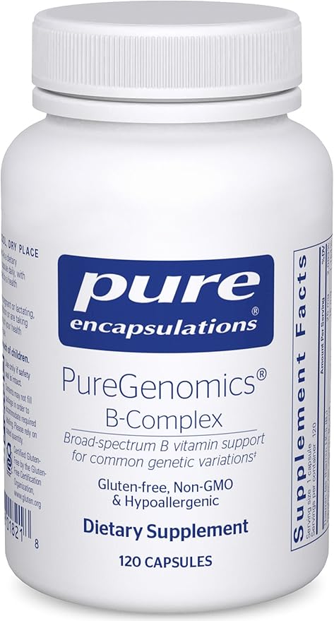 Pure Encapsulations PureGenomics B-Complex - Broad Spectrum B Vitamin Support for Genetic Expression, Cellular Function, Hormone Production & Energy Metabolism* - with Vitamin B12 & B6-120 Capsules