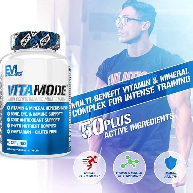EVL Advanced Daily Multivitamin - Men's Multivitamin with Essential Minerals Phytonutrient Complex and VitaMode Active Mens Vitamins for Energy with Lycopene for Muscle Bone and Immune Support