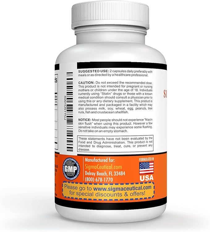 Niacin – Beta Sitosterol – Policosanol – Plant Sterols - Garlic – Cayenne Supplement Plus Super Antioxidant Supplement - Goji Berry, Acai Berry, Mangosteen, Resveratrol, Pomegranate & Noni