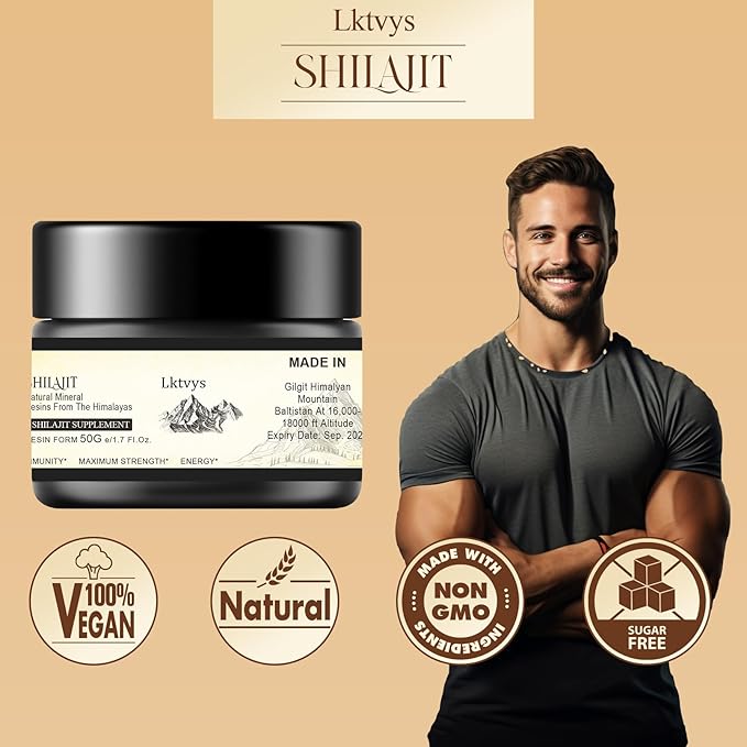 Premium Himalayan Shilajit Resin - 50g Pure & Natural Supplement for Energy, Immunity, and Mental Clarity, Rich in Fulvic Acid & Essential Minerals, Preservative-Free