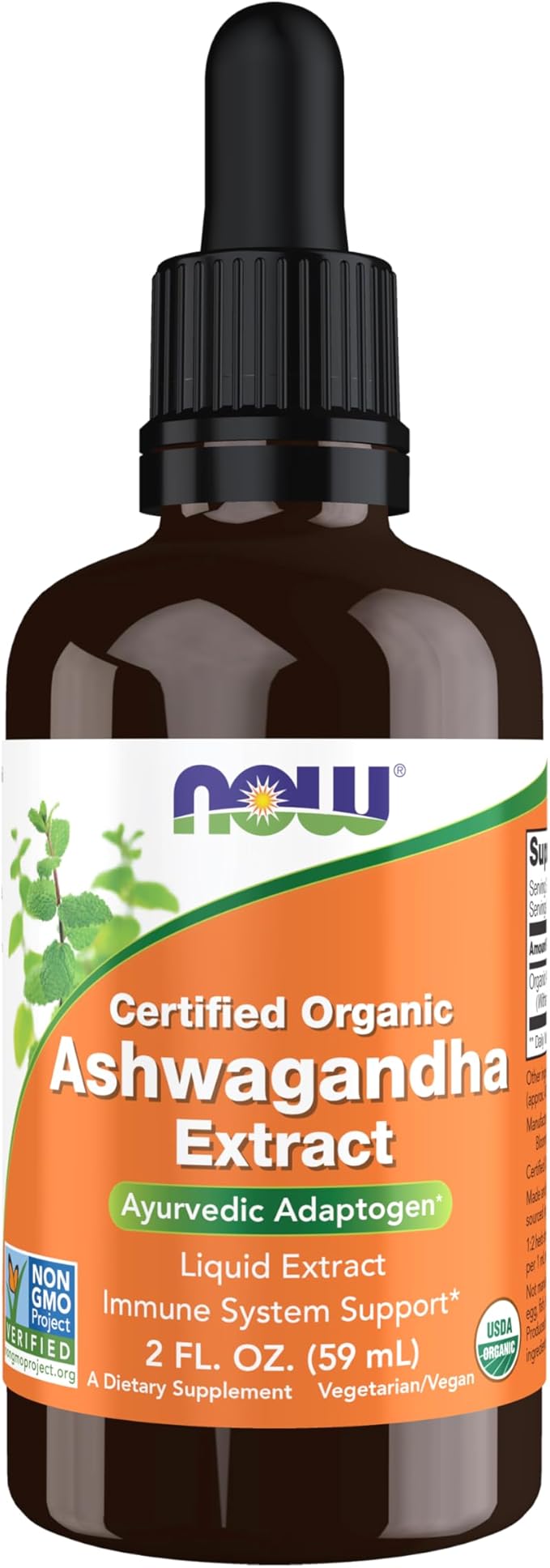 NOW Foods Supplements, Ashwagandha Liquid Extract, Organic, Immune System Support, 2 fluid ounces